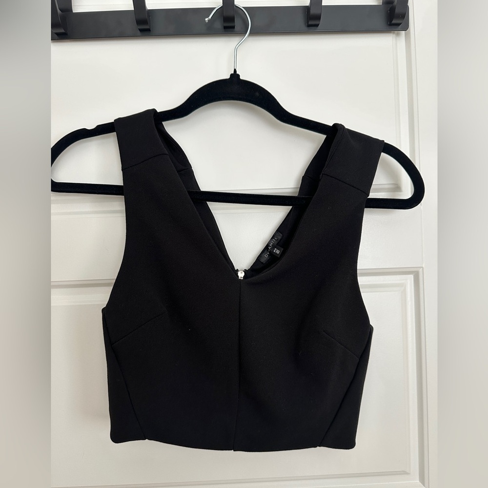 Dynamite Black Fitted Crop Tank Top